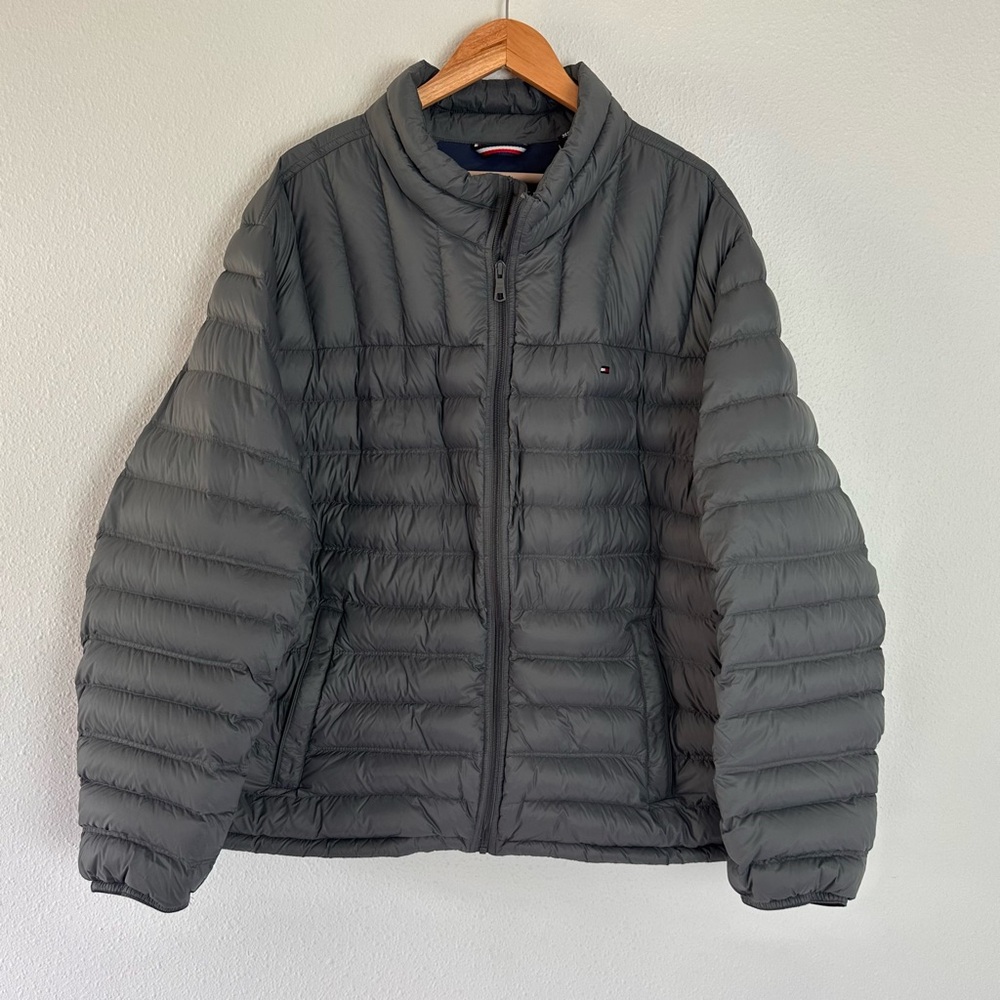 Tommy Hilfiger Men's Puffer Jacket Size Grey Full Zip 3x